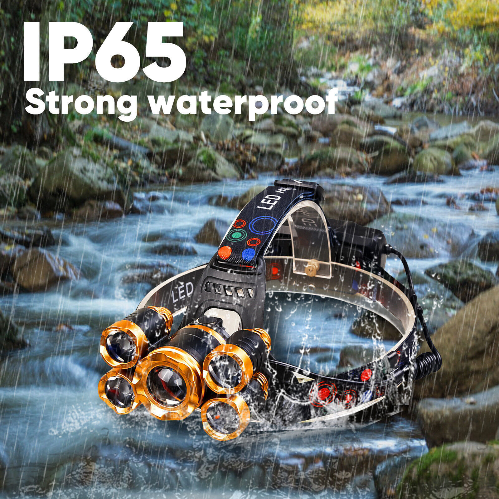 Super-bright 5 X LED Headlamp Headlight Flashlight Head Torch Lamp