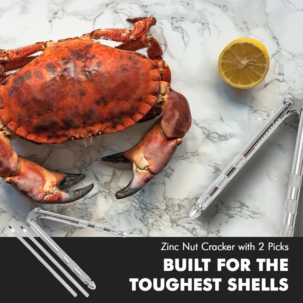 Compact Nut Cracker with Picks - Sturdy Stainless Steel for Effortless Cracking