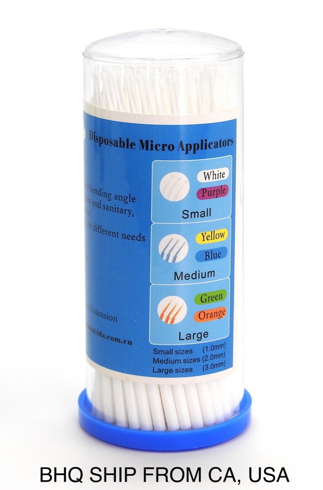 100 Pack Eyelash Extensions Disposable Micro Brushes (White)