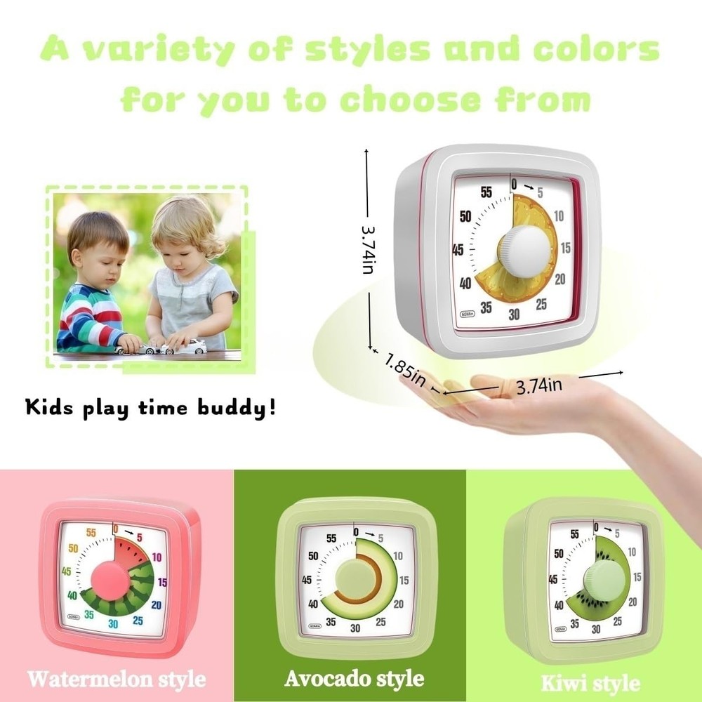 Visual Timer for Kitchen,Classroom,Cooking,Learning,Bedroom,Office, 60-Minute...