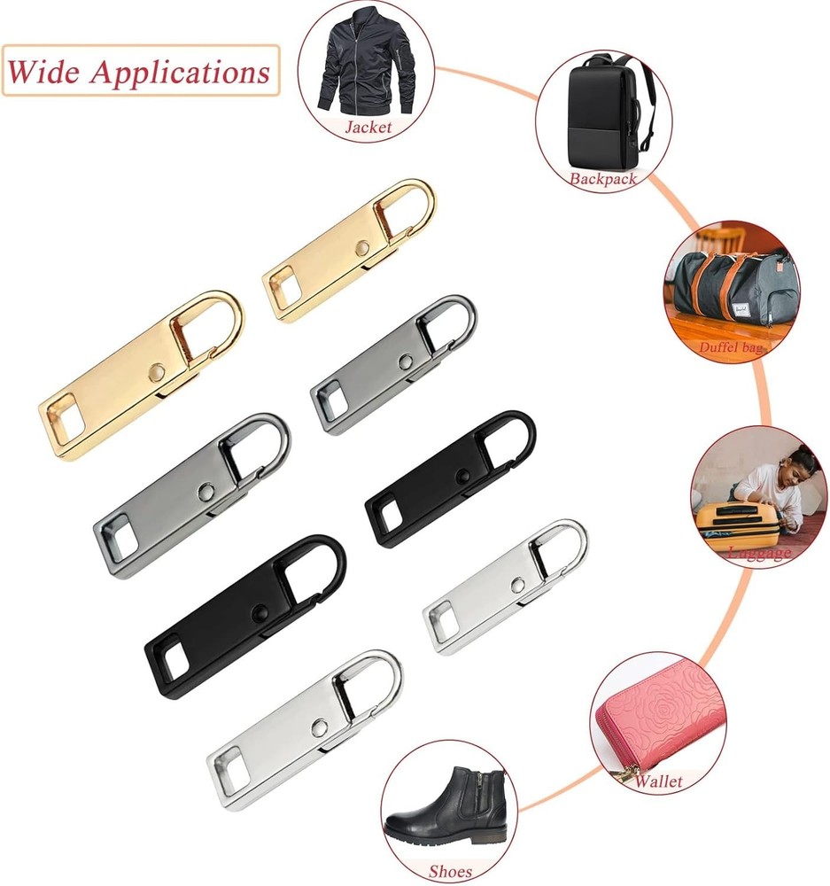 Zipper Pull Replacement Upgraded, 8 Pcs Detachable Zipper Pull Tabs for Lugga...