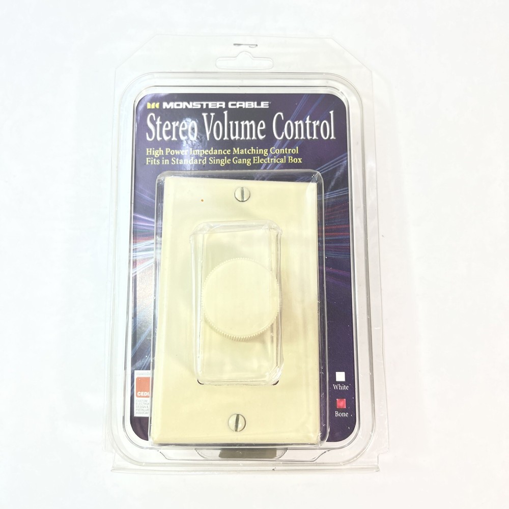 NOS Monster Cable SVC75 Decora, Bone, Stereo Volume Control