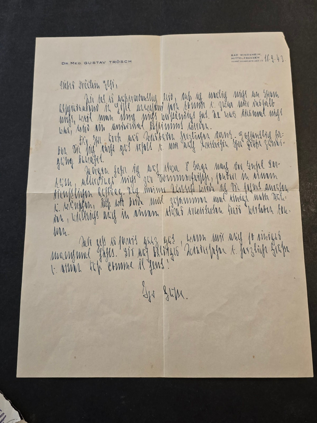 WWII Third Reich German Feldpost Mailed Red Cross Military Doctors Letter