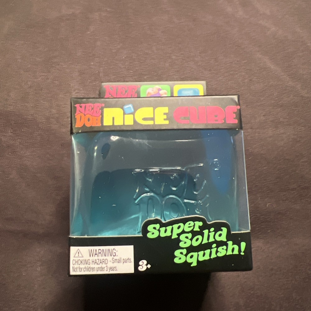 NEW Nee Doh Nice Cube Super Solid Squish Blue  Toy, FAST SHIPPING!