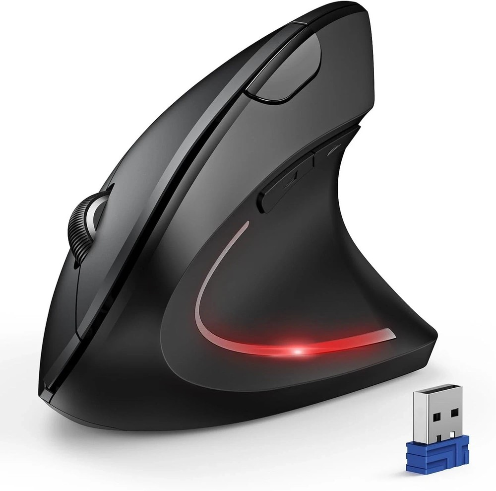 TECKNET Ergonomic, Wireless Bluetooth Vertical Mouse, 4800 DPI Optical Tracking