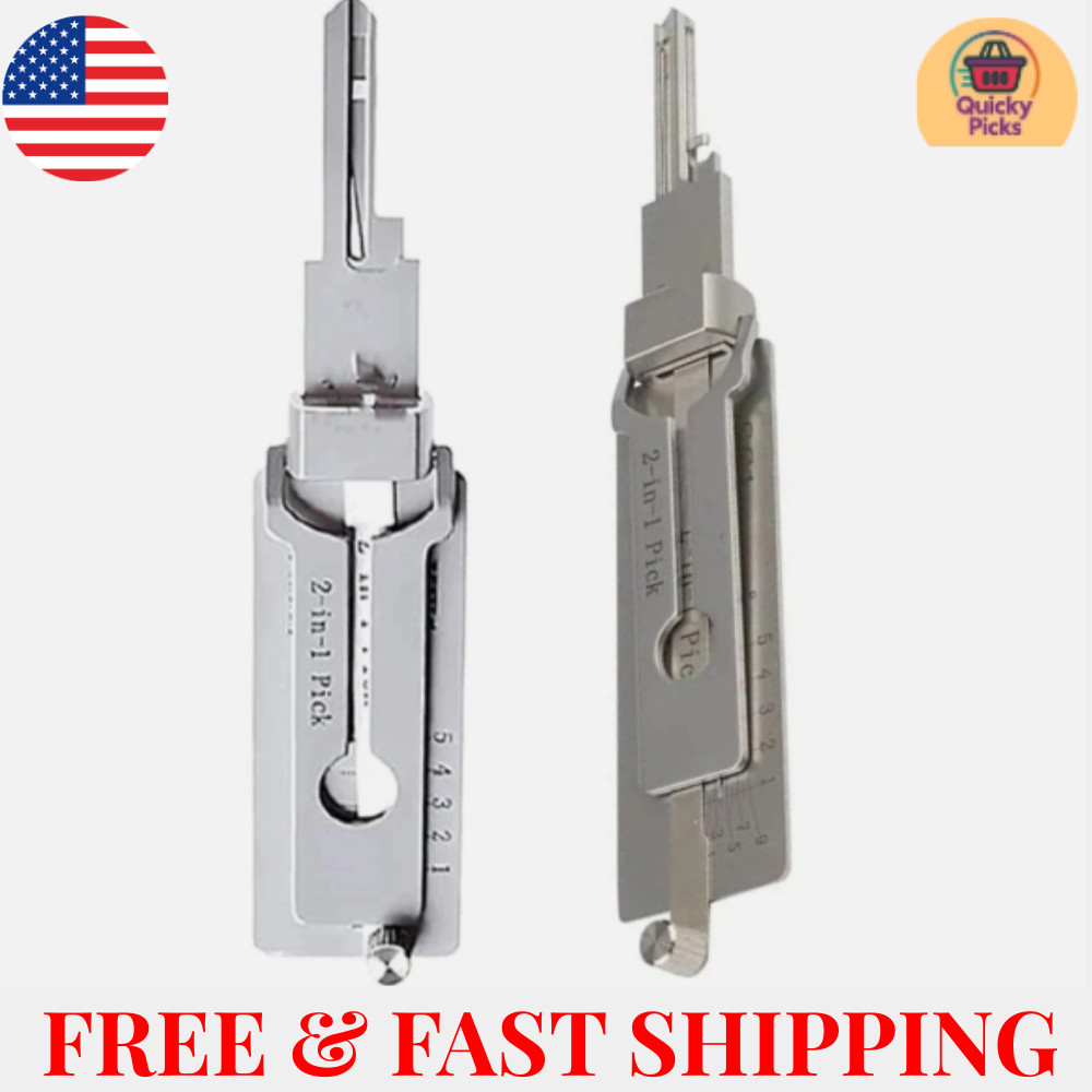 2-in-1 Stainless Steel Key Decoder SS001 PRO Lock Decoder Repair Tools-(1pc)*