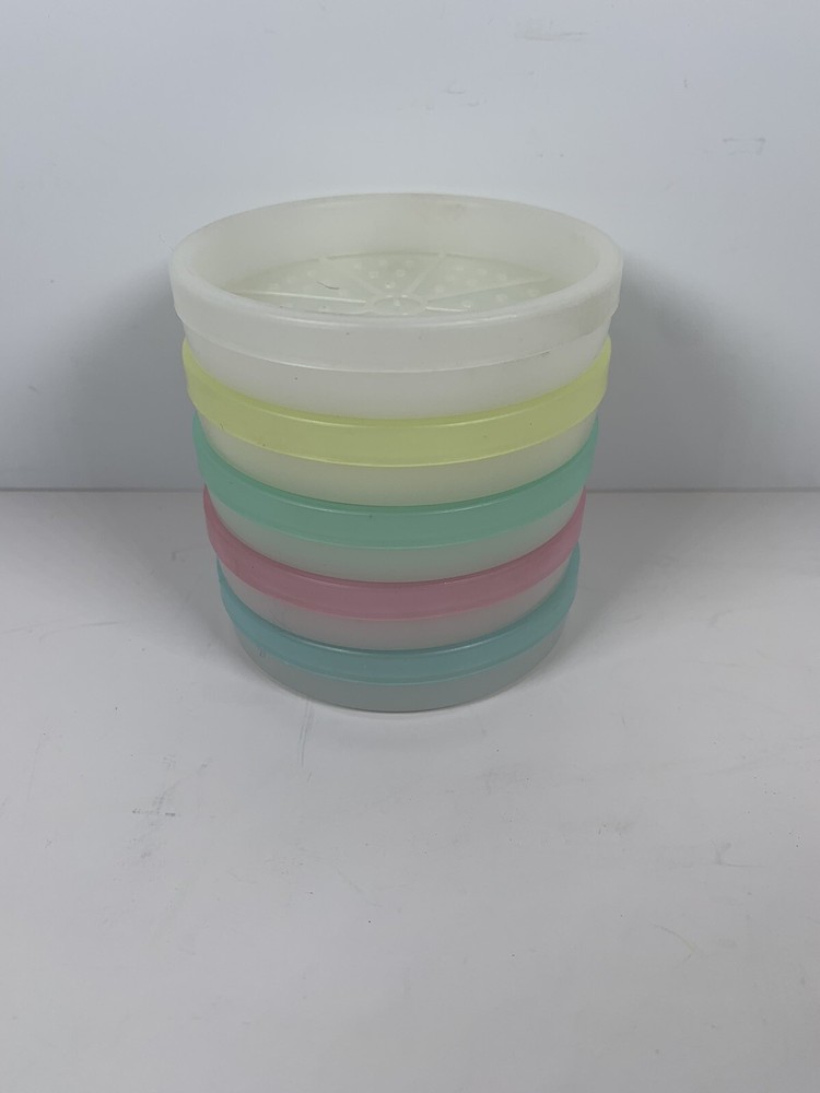 Tupperware Replacement Wagon Wheel Coasters 5 pastel vintage