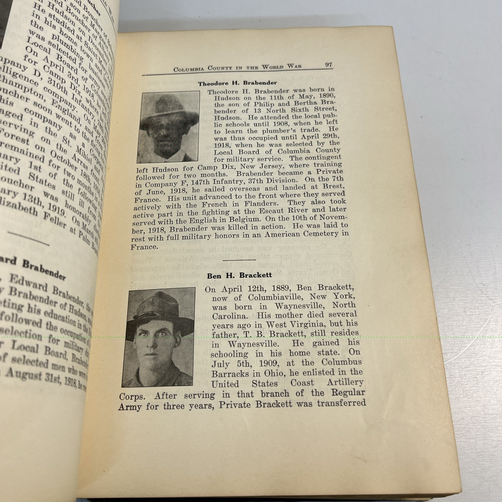 Columbia County in the World War 1924 Home Defense Committee NY WWI History Book