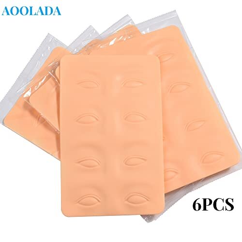 6 Pcs 3D Tattoo Practice Eyebrow Eyeline Practice Skins Permanent Eyebrow