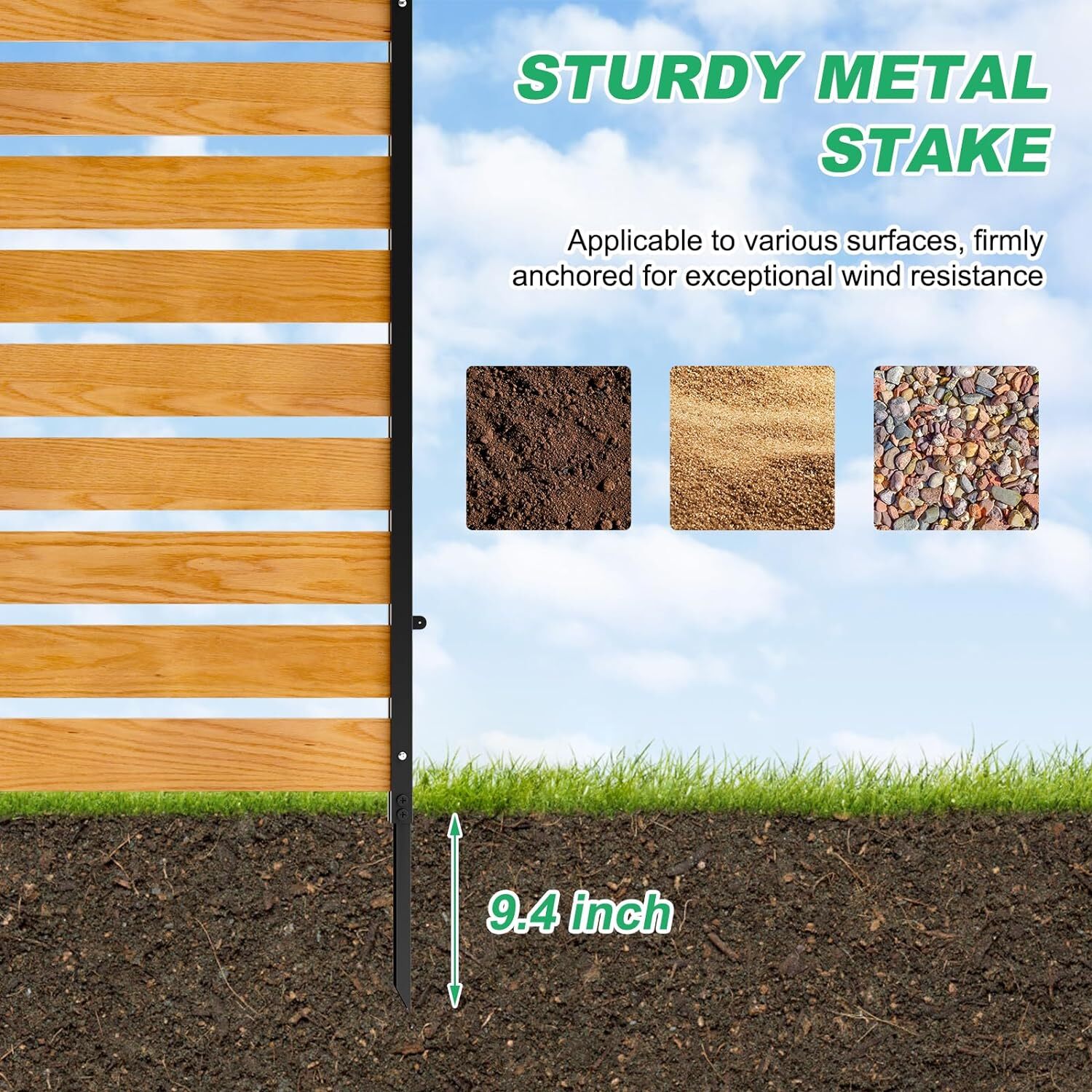 NAIZEA Air Conditioner Fence Privacy Fence Screen Trash Can Enclosure Metal Post