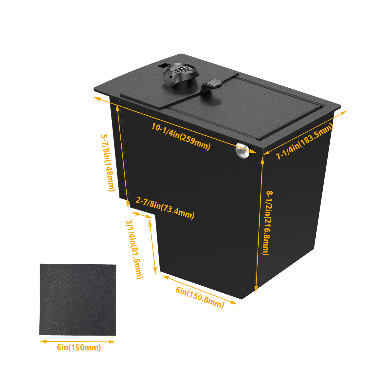 For 2010-2024 Toyota 4Runner 4 Door Center Console Safe Storage w/3 Digit Combo