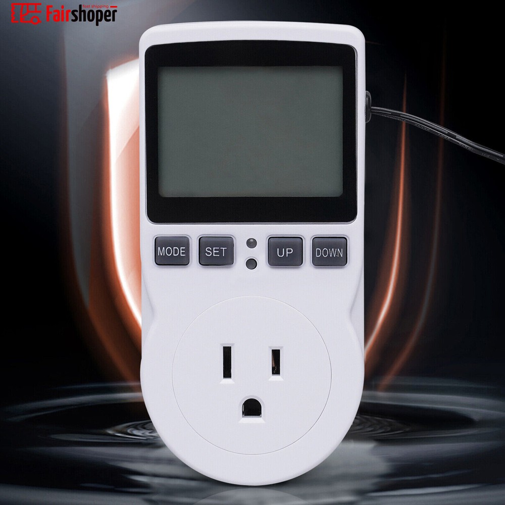 Digital Plug in Thermostat Timer Switch Socket Temperature Controller Switch USA