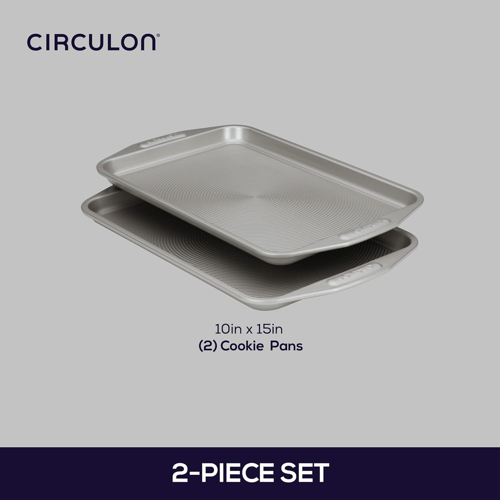 Circulon Nonstick Bakeware 2-Piece Baking Sheet, Bakeware Set, Gray