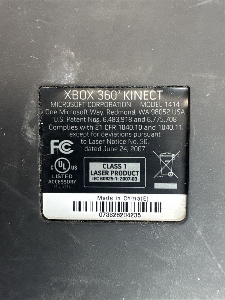 Microsoft 1414 Xbox 360 Kinect Sensor Bar - Black Used Tested Working