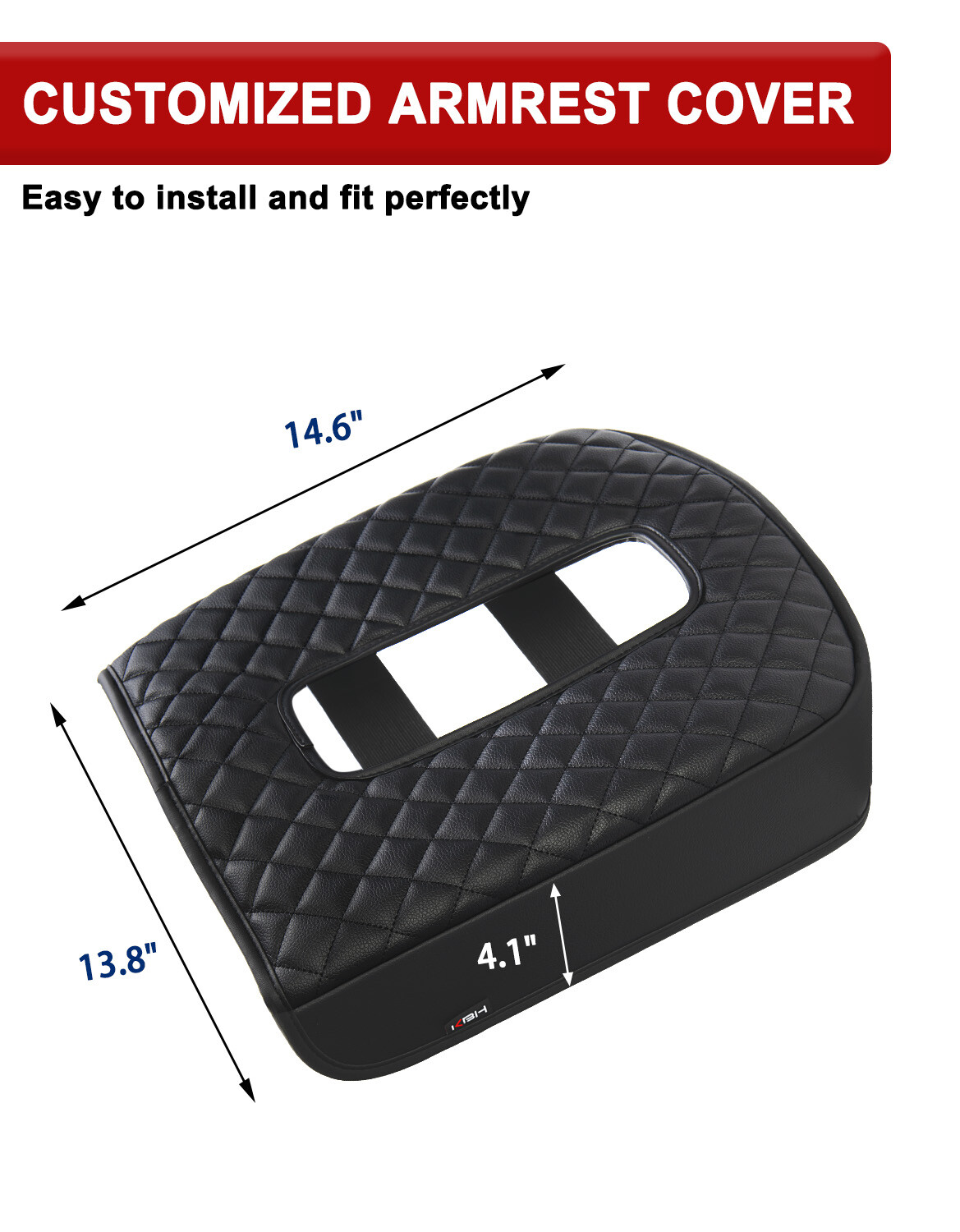 For GMC Sierra 2007-2014 Center Console Armrest Lid Leather Cover Cushion Pad