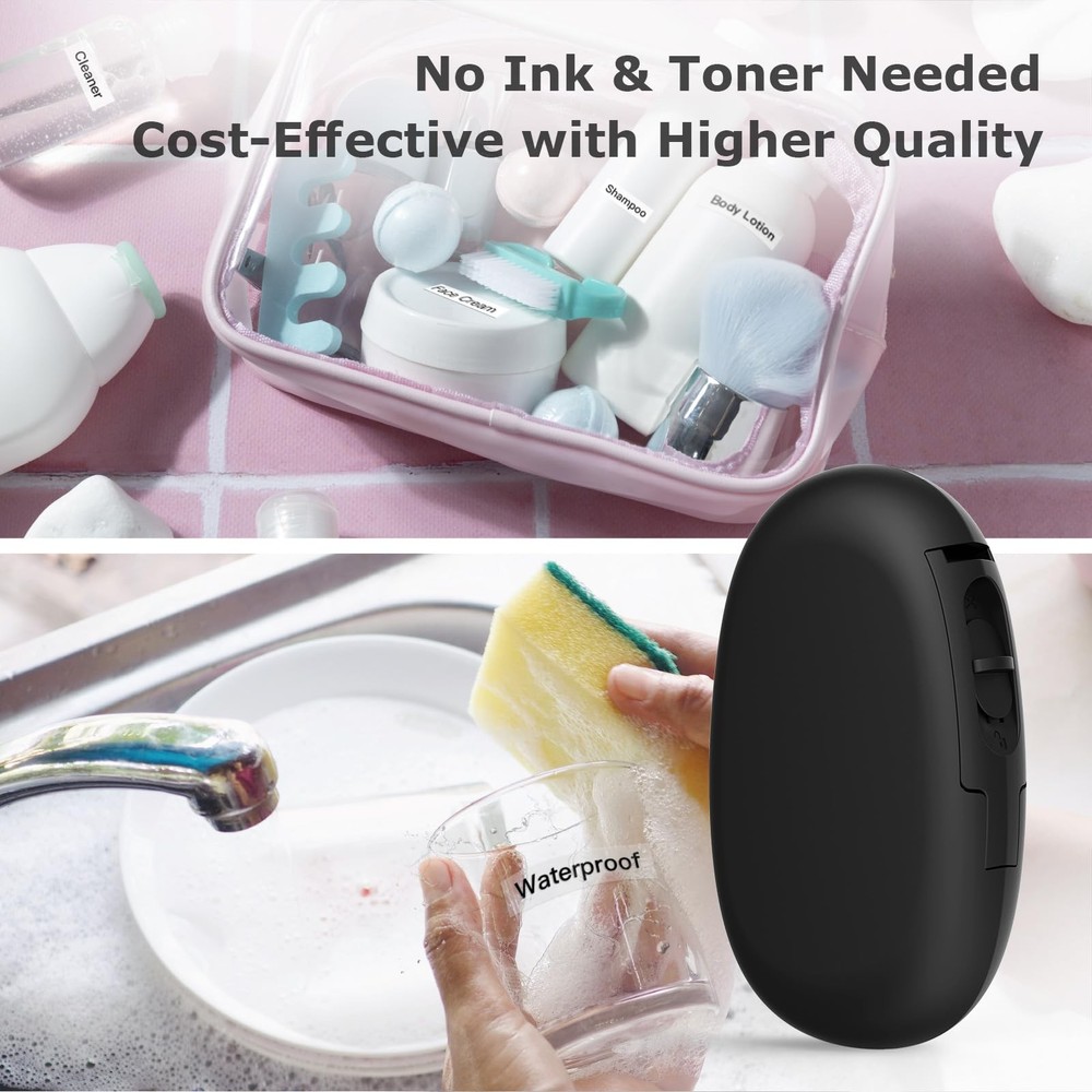 E10 Bluetooth Label Maker Machine with Tape, Continuous Waterproof Label, Ver...