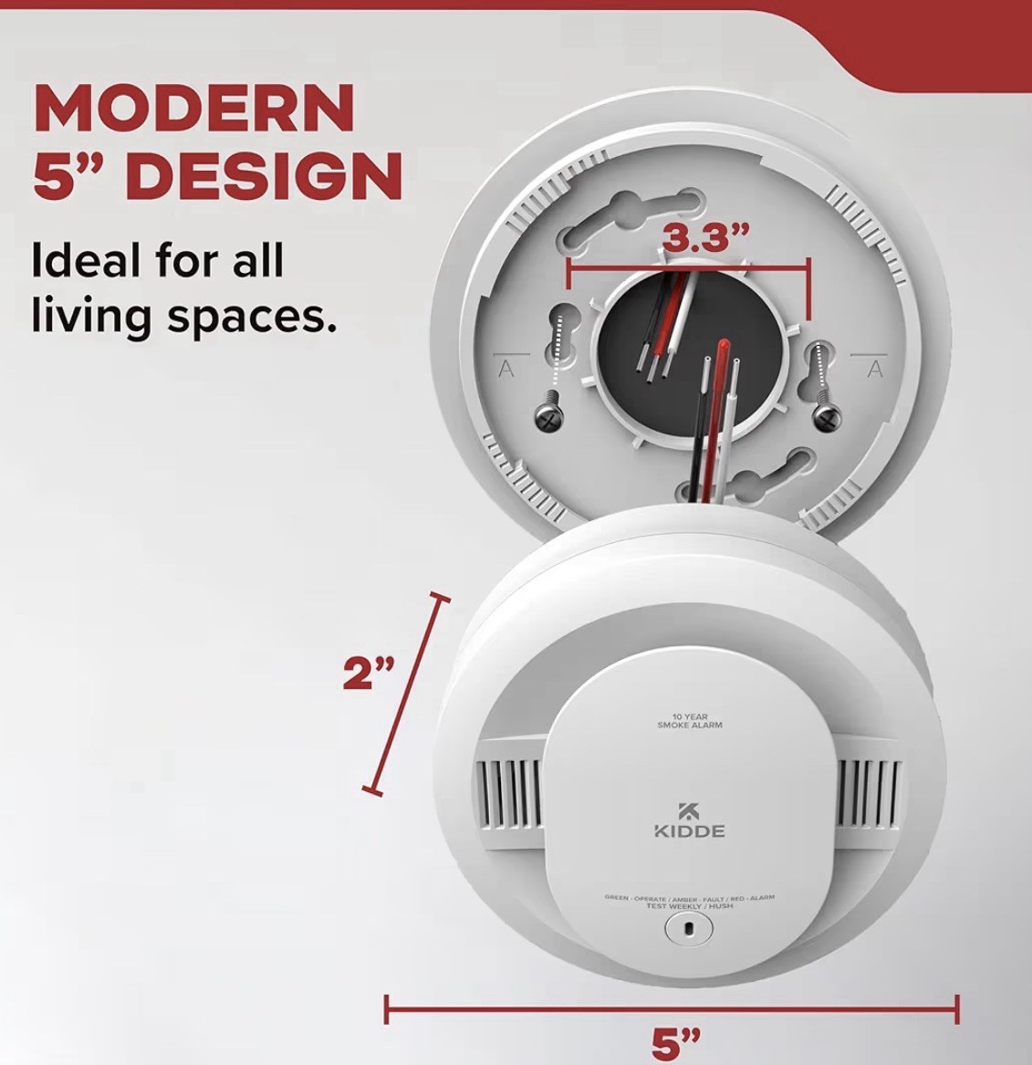 Kidde Hardwired Smoke Detector, AA Battery Backup, Interconnectable , 4 Pack