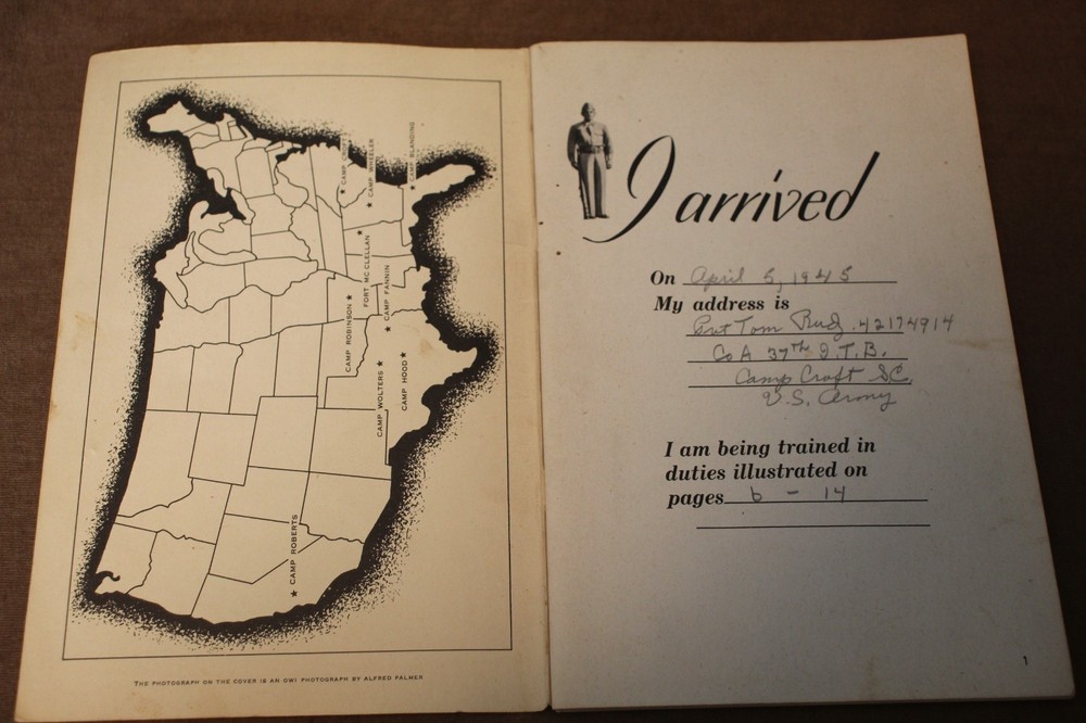 Original WW2 U.S. Army "IRTC" Infantry Training Booklet Named to GI w/Signatures