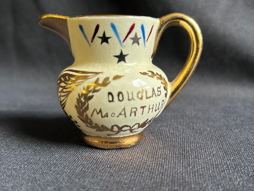 Lusterware WWII General MacArthur Miniature Pitcher