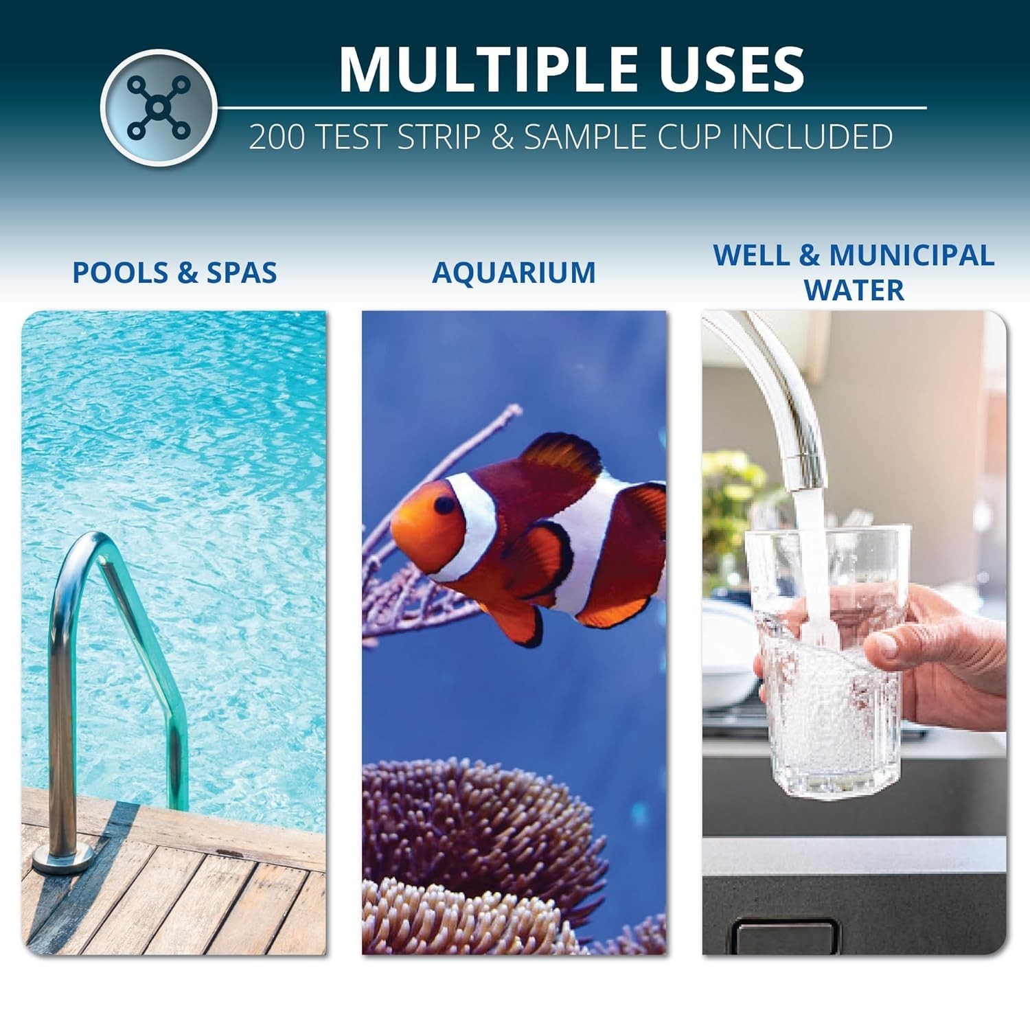 Water Hardness Test Kit 200 Strips Drinking Tap Pool Spa 0-25 gpg 0-425 ppm