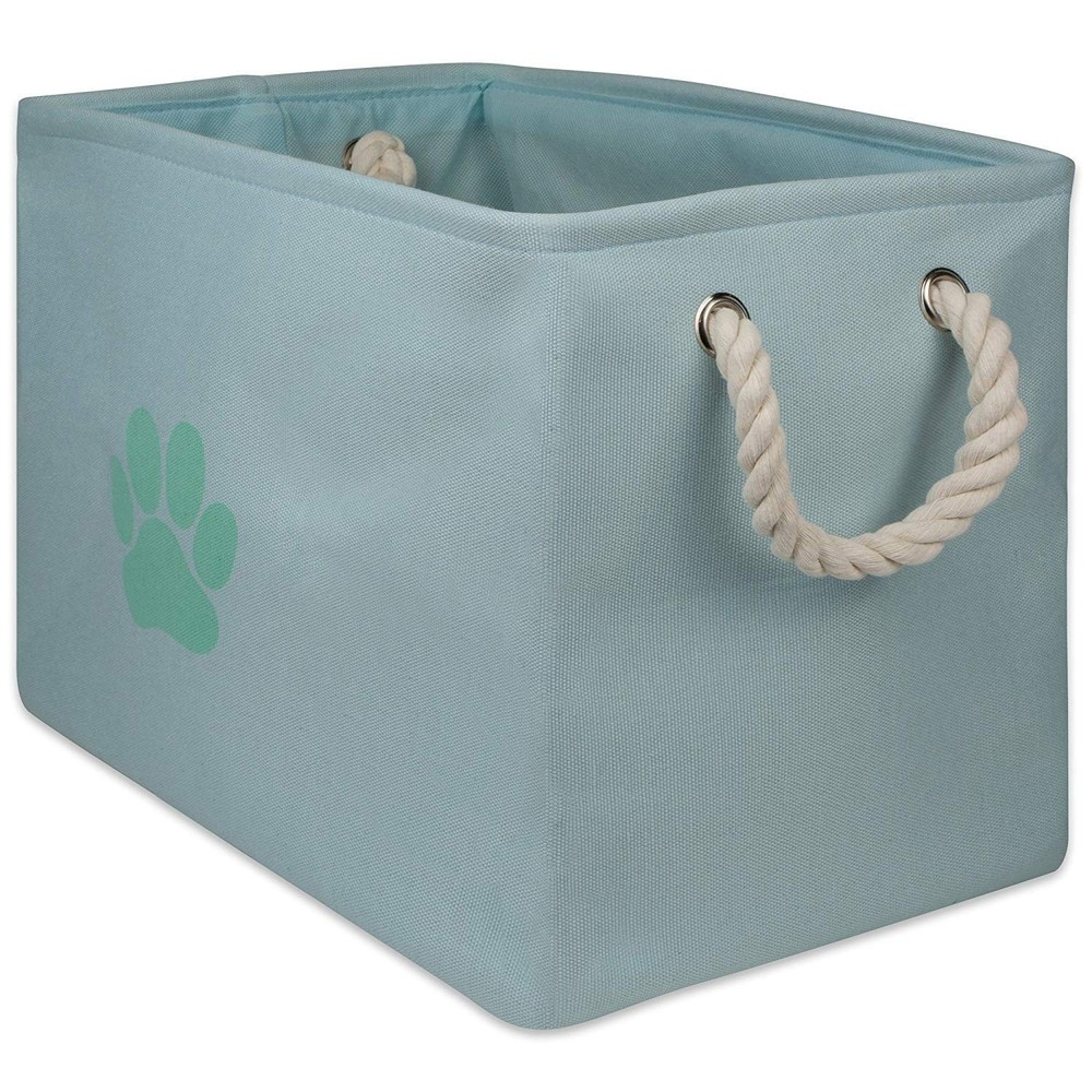 Pet Storage Collection Collapsible Bin, Medium Rectangle, Aqua