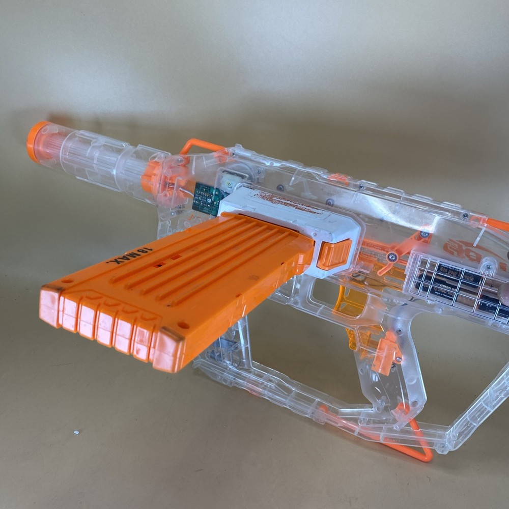 NERF Modulus Ghost Ops Evader Blaster Transparent LIghts Up （ seller FIXed)