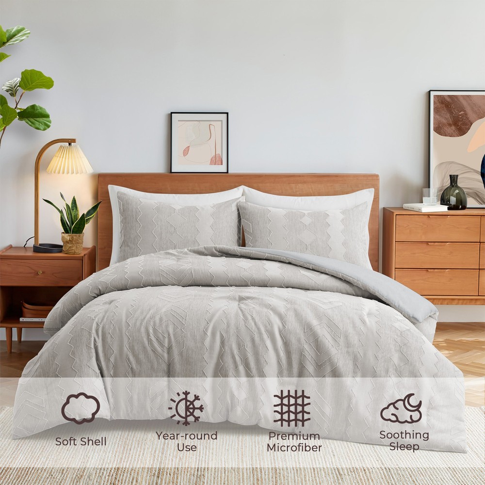 Peace Nest 3 Piece Comforter Sets Geometric Clipped