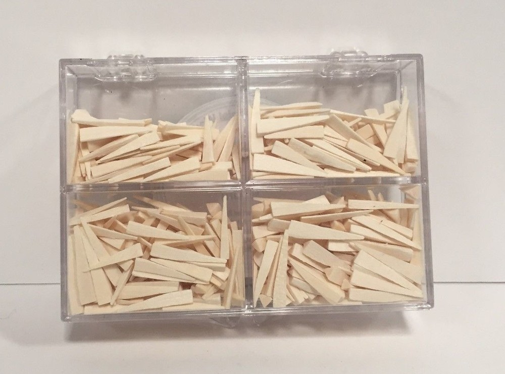 Triangular Wood Dental Wedges Assorted 500 Pack First Choice -