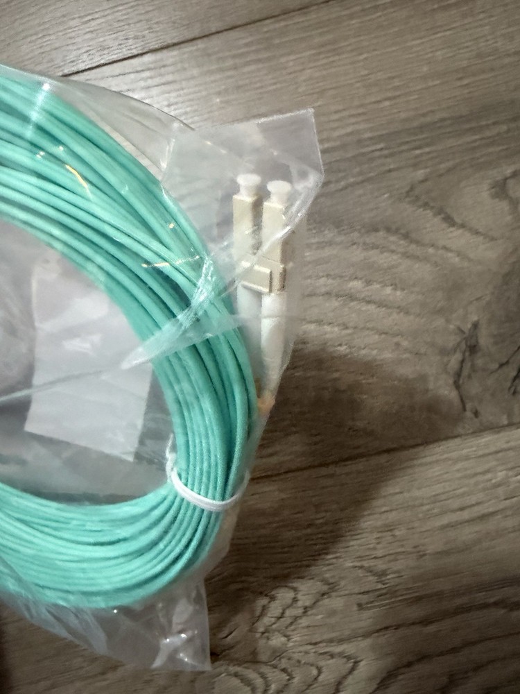 OM3 LC to LC Fiber Optic Patch Cable 15m LSZH Multimode Duplex – New
