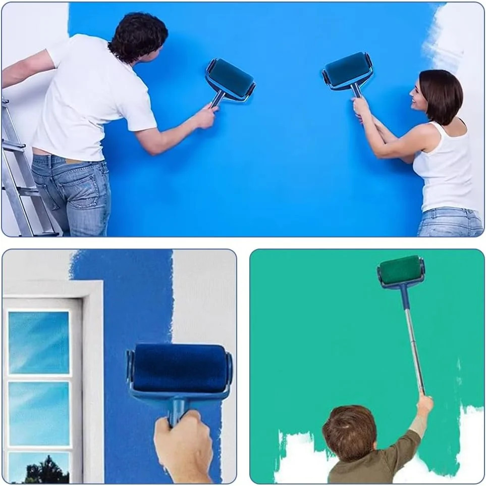 Refillable Paint Roller, DIY Ceiling Paint Roller No Drip Kit Roller
