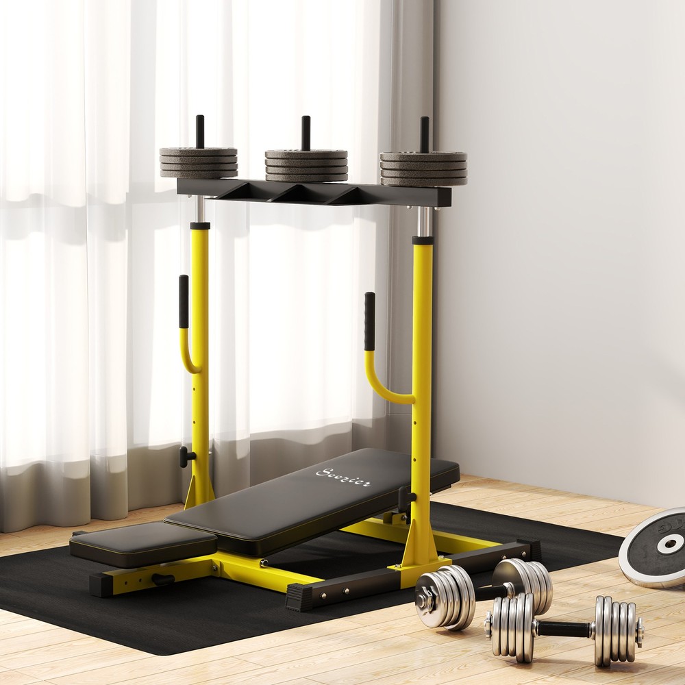 Leg Press Machine with Adjustable Leg, Back, Head Positions Yellow