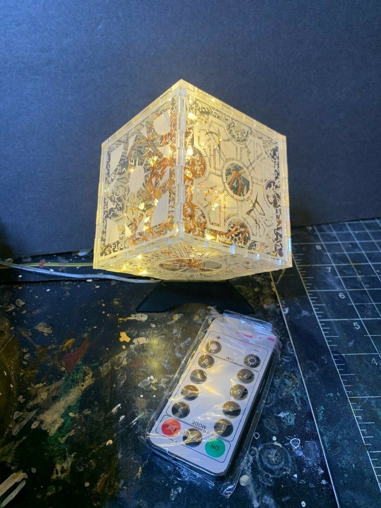 Hellraiser Puzzle Box Laser Engraved Night Light with Stand
