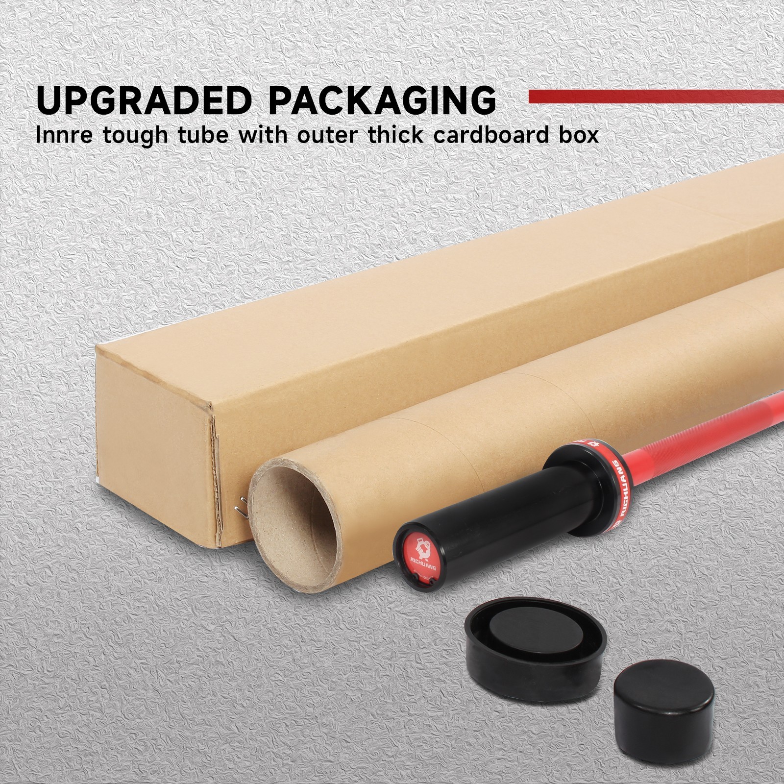 RICHUANG Olympic Barbell 6FT 28mm 500LBS Weightlifting Bar for Home Gym Red/Blue