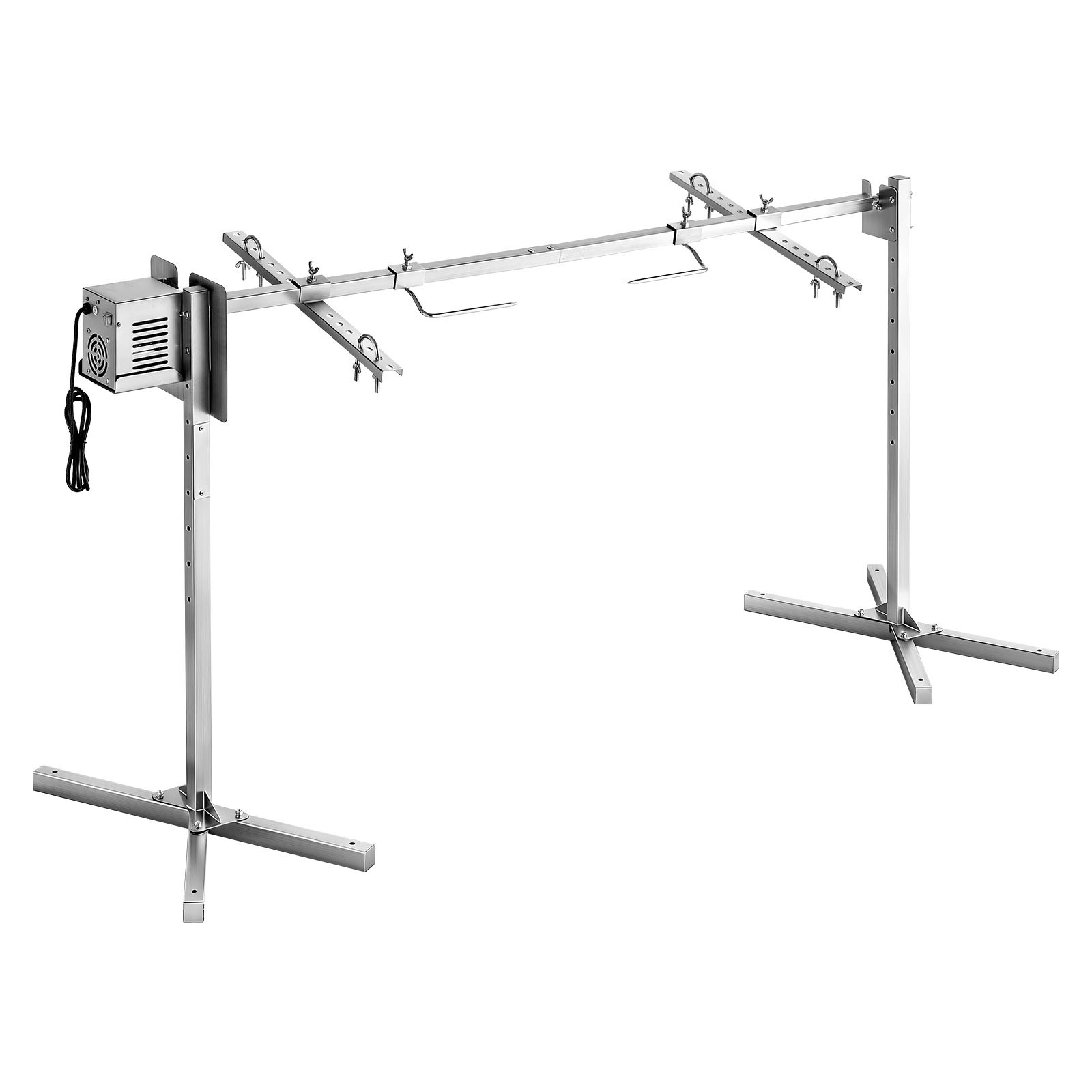 56" Electric BBQ Rotisserie Grill Kit 132lbs Adjustable 8-Level Height AC120V