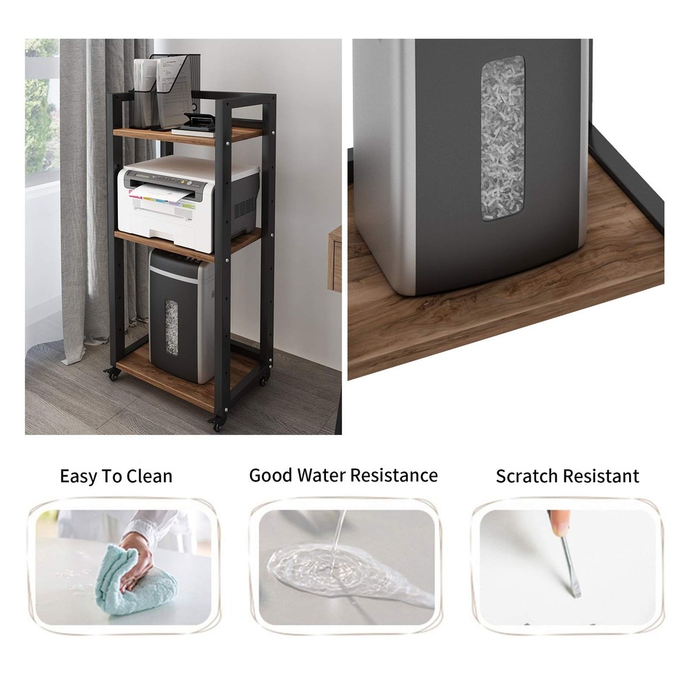 Natwind 3-Tier Movable Printer Stand with Storage Rolling Floor-Standing Desksid
