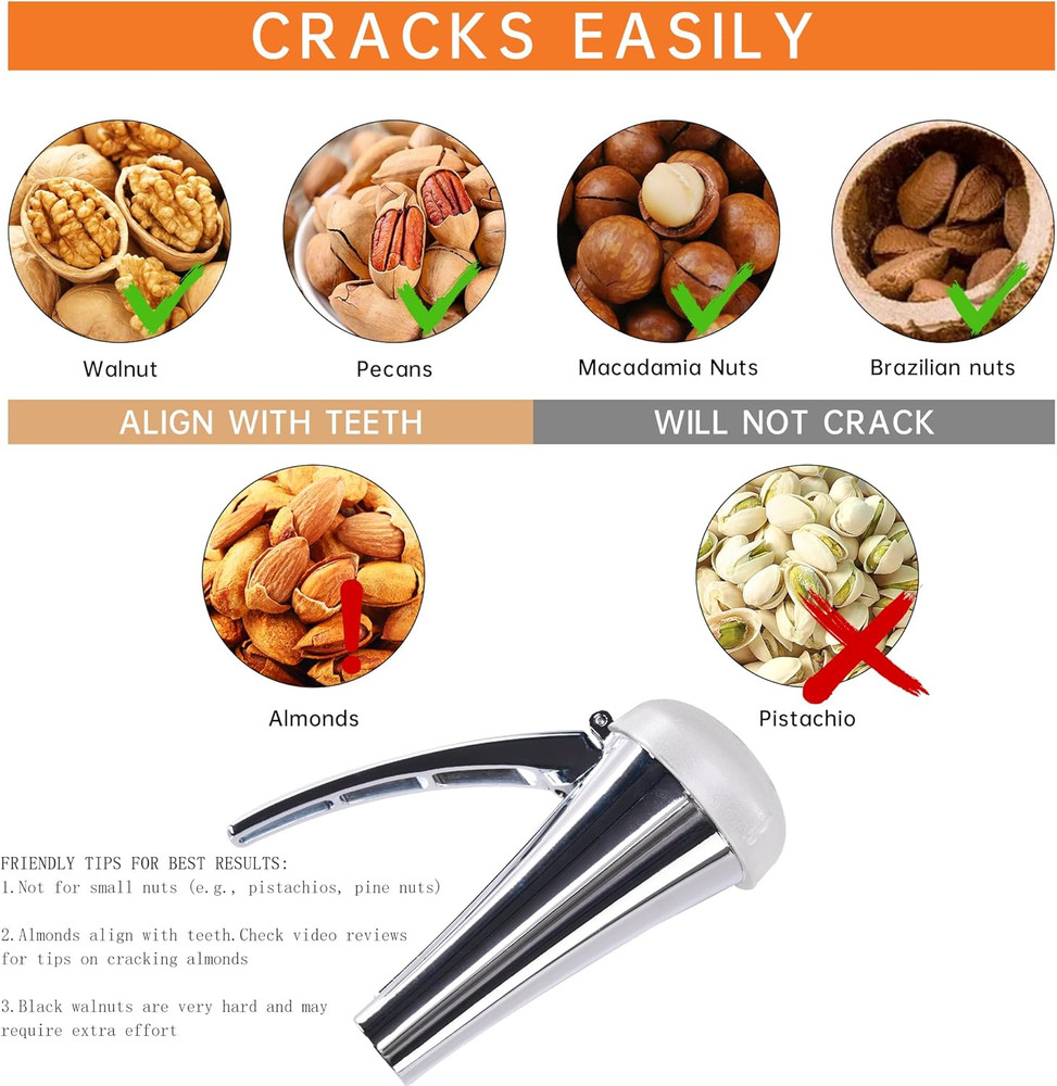 Nutcracker: Effortlessly Cracks Large to Medium Nuts, Heavy Duty Nut Cracker Too