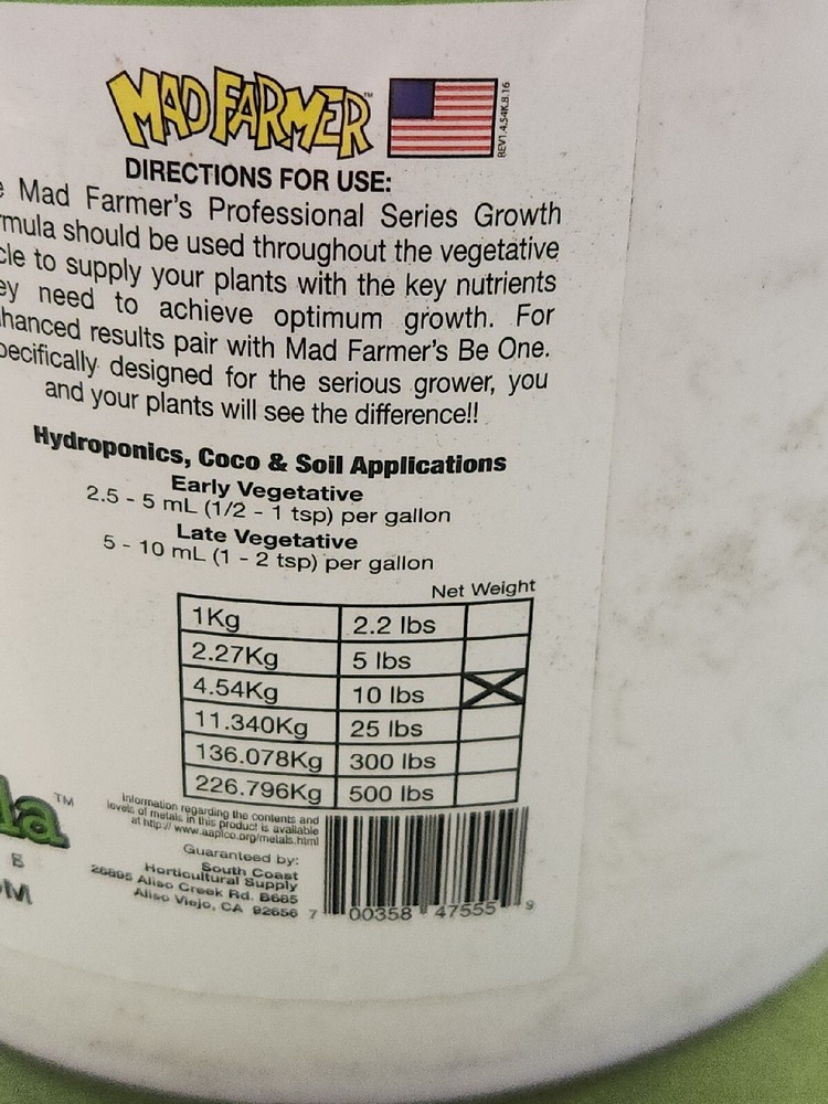 Mad Farmer Growth Formula 10 lbs