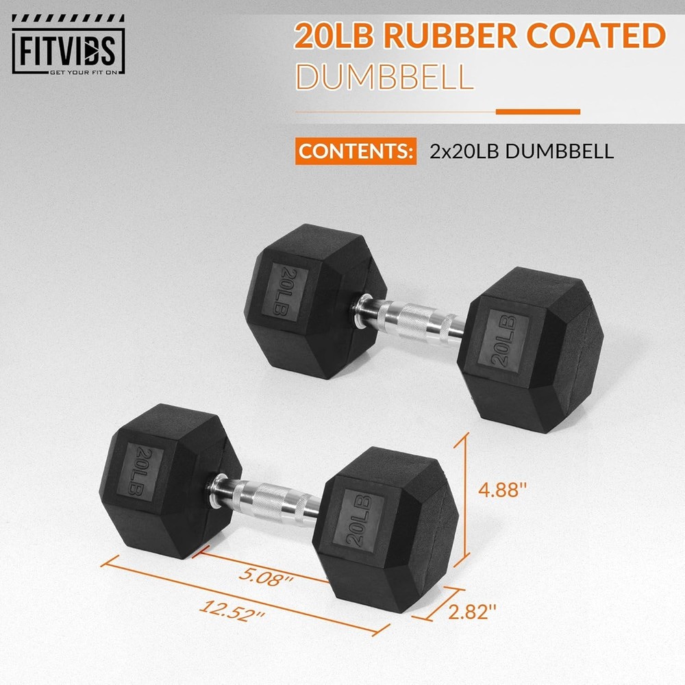 Hex Dumbbells Set 5-50 LB Pair, Workout Weights