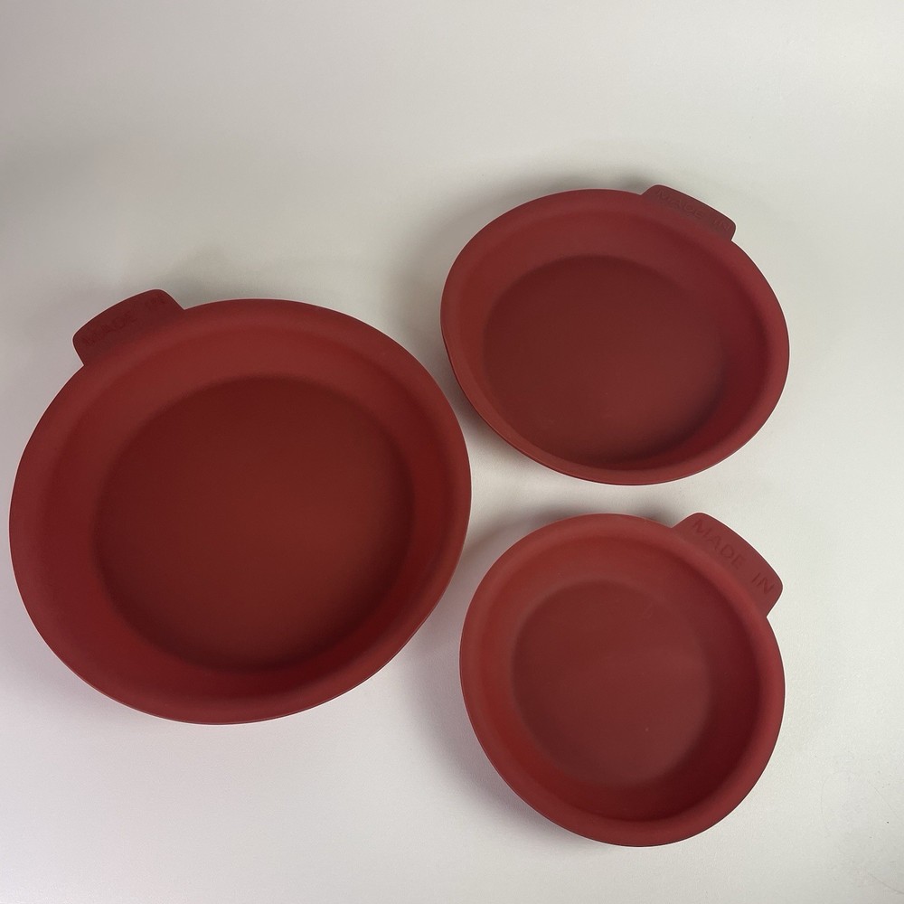 MADE IN Silicone Pan Protectors Red Cookware Scratch Guards Set