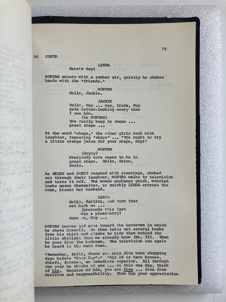'FAHRENHEIT 451' SCRIPT (1966) TRUFFAUT ORIGINAL AUTHENTIC 'PHOENIX' DRAFT
