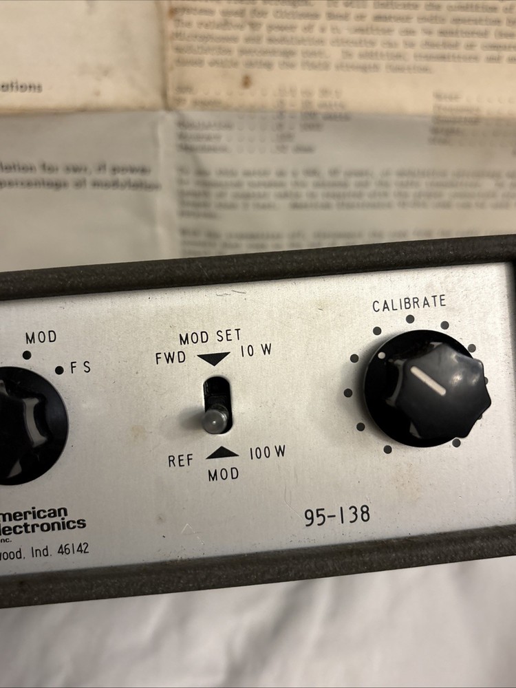 American Electronics 4 Function Transceiver Test Meter model 95-138 Untested