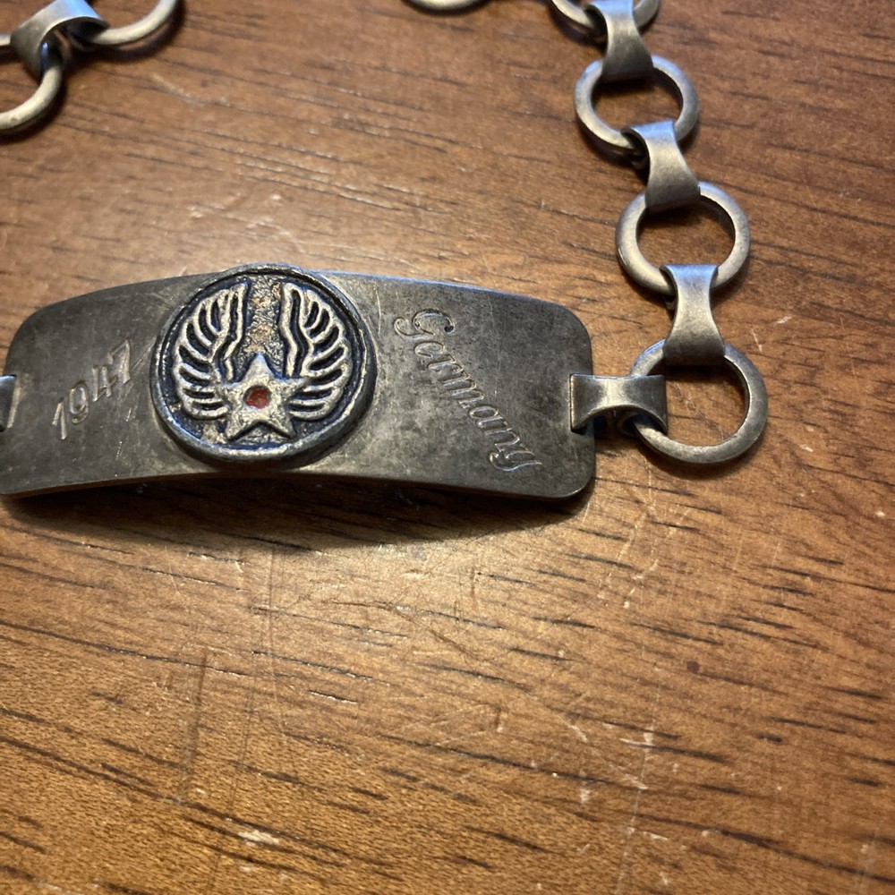 Estate Find US Air Force Bracelet Engraved 1947 Germany Post War Collectible