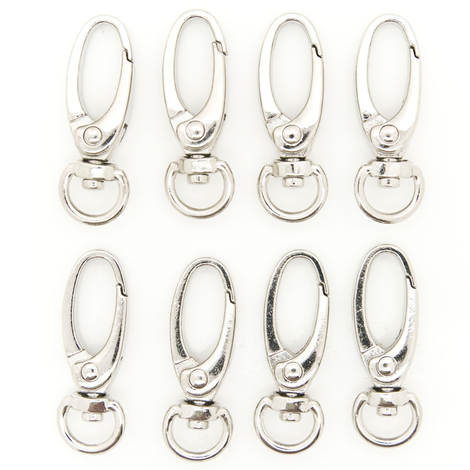 LOT 50 METAL OVAL LOBSTER SWIVEL CLASP 1.5" (37mm) SIZE - SILVER - FOR BAG/STRAP