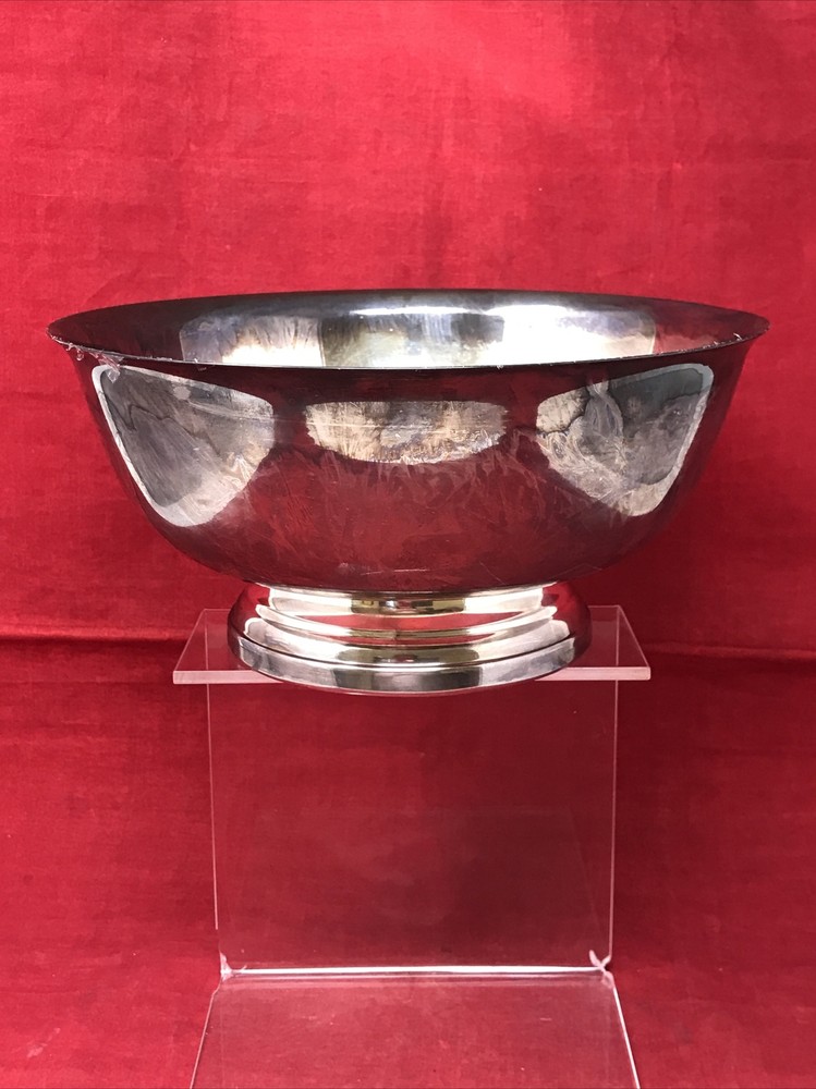 Vintage NEWPORT GORHAM 9" x 4.25" Silver Plated Footed Silverplate Bowl YB79