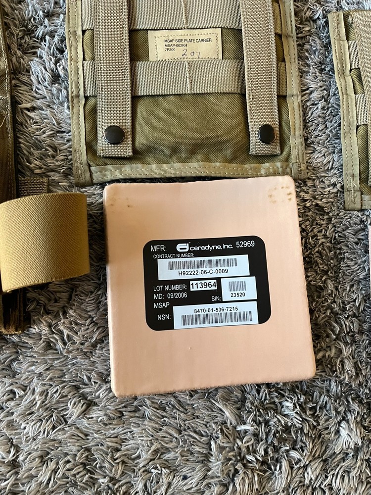 Side Ballistic Insert 6x6 Set Tan SOCOM MBAV Component Kit