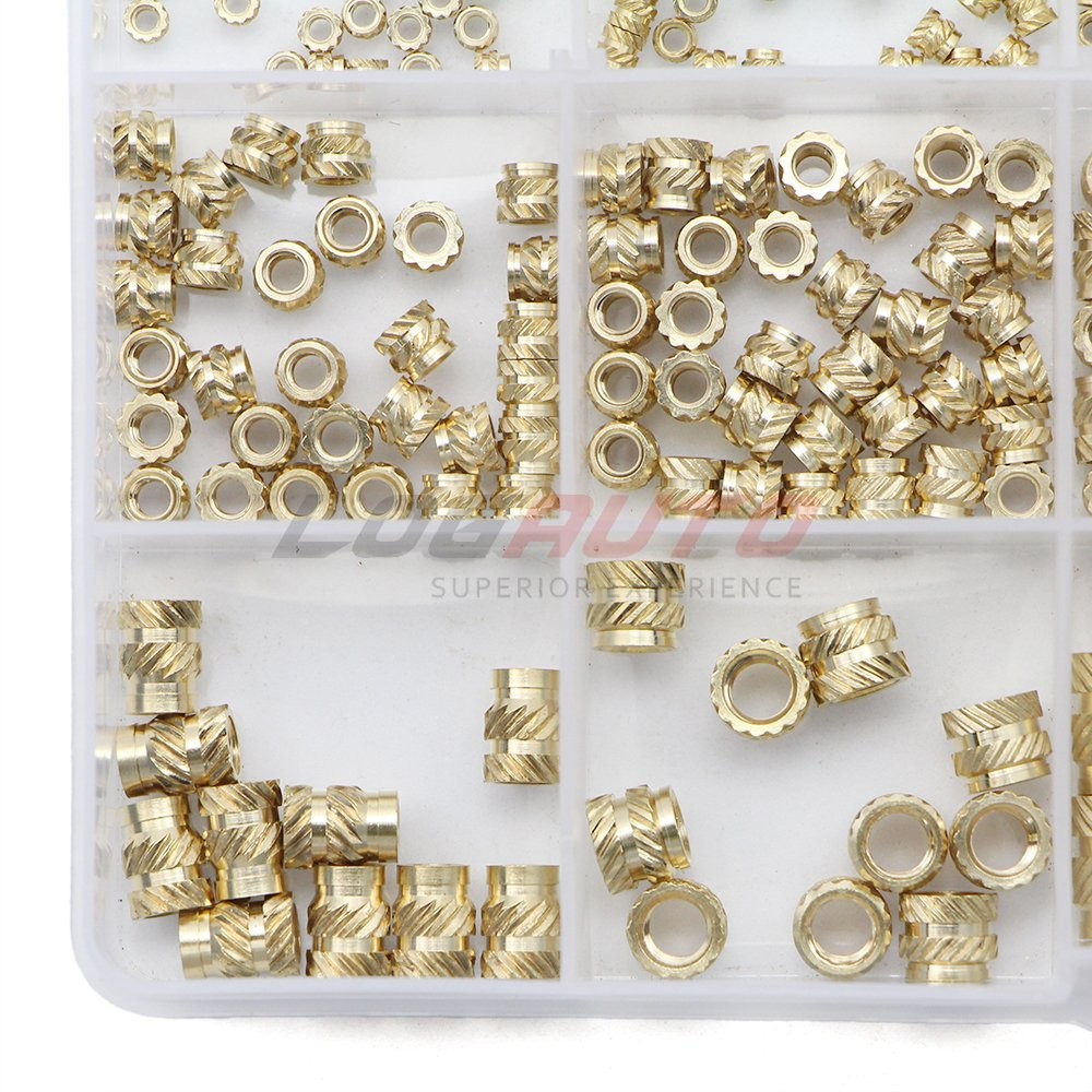 300Pcs Brass Threaded Hot Melt Heat Nut Set Insert Embedment Thread Nuts M2-M6