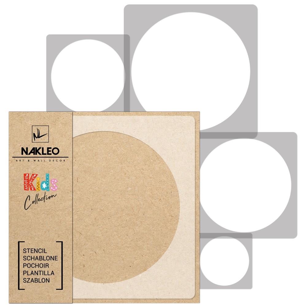 KIDS Reusable Plastic Stencils (5 pcs) // CIRCLE - DOT