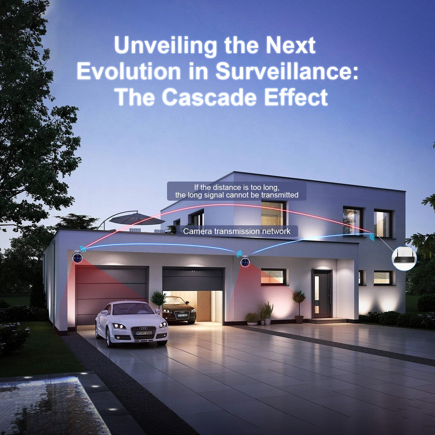 Wireless security camera system Outdoor Audio 10CH H.265+ CCTV Wifi NVR Kit