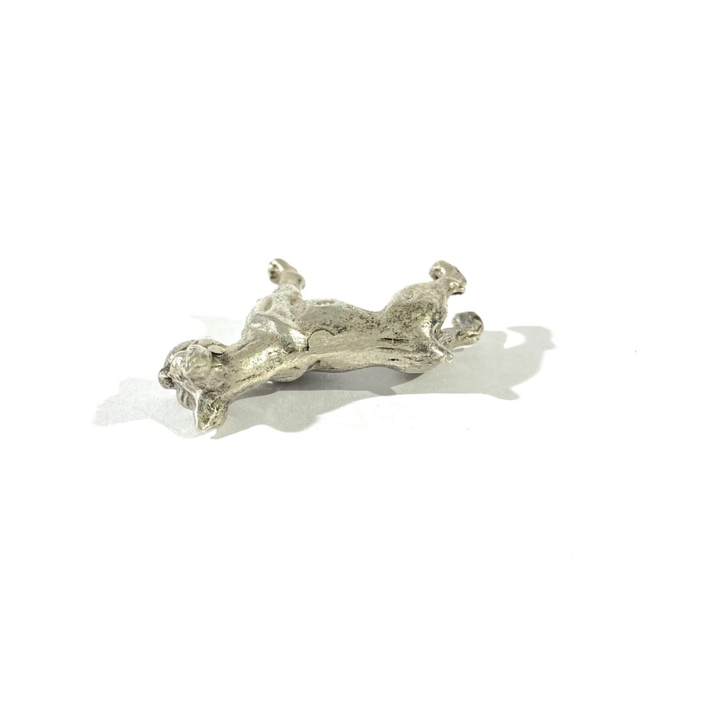 vintage solid silver boxer miniature , hallmarked figurine