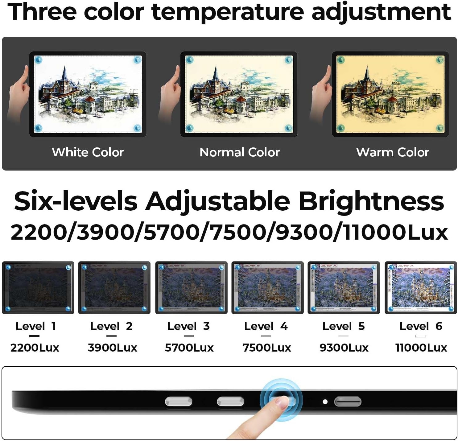 A4 LED Light Box for Tracing and Drawing - Ultra-Thin Dimmable Artist Copy Board